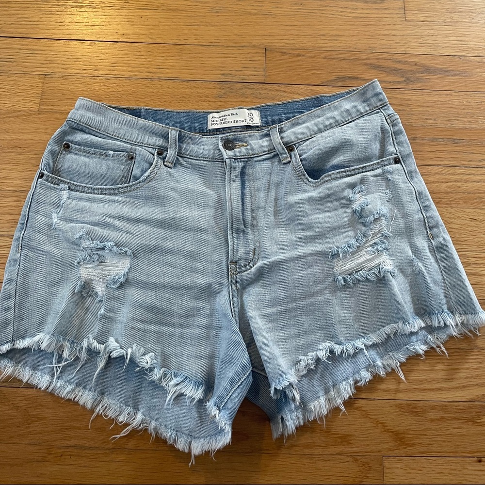 Abercrombie Mid-rise Boyfriend Denim Shorts